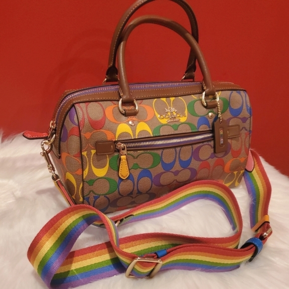 Coach Rainbow Rowan Satchel Convertible in Crossbody Bag